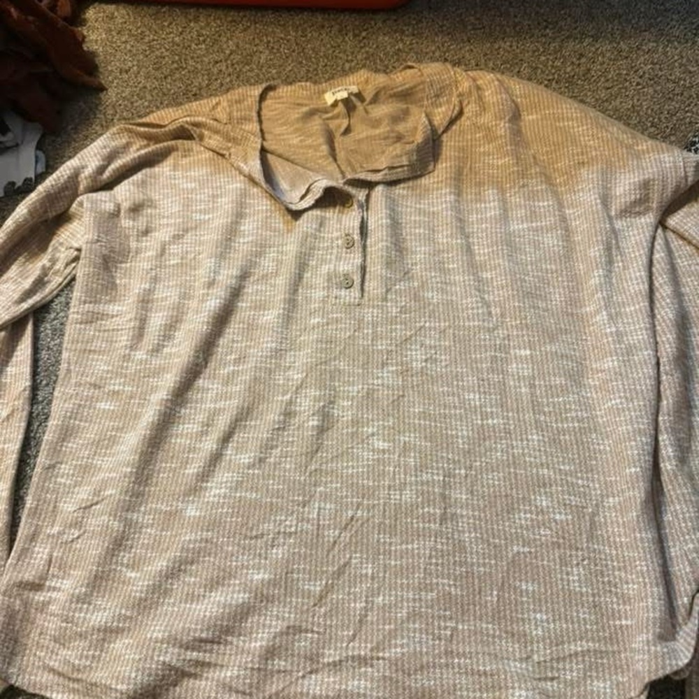 BKE Beige Textured Long Sleeve Shirt